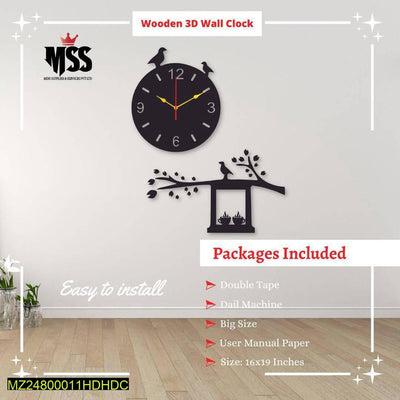 Analog stylish wodden wall clock