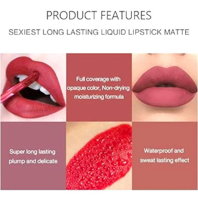 6 Colors Long Lasting Velvet Liquid Lipsticks