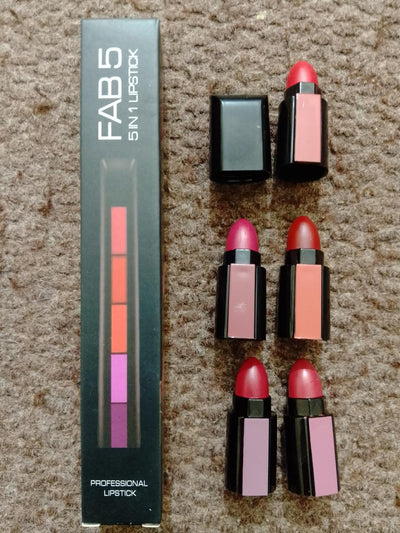 5 in 1 multicolored lipstick