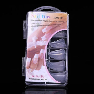 Nail Tips 100 Pcs / Transparent & Natural Color Artificial Nails | Premium Quality Long-lasting Diy False Nails For Elegant