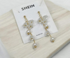 Pearl Korean Flower Earrings For Women – Elegant White Floral Design With Classic Pearl Detailing | Stylish Fashion Jewelry For Parties, Weddings, And Daily Wear | Awj-998